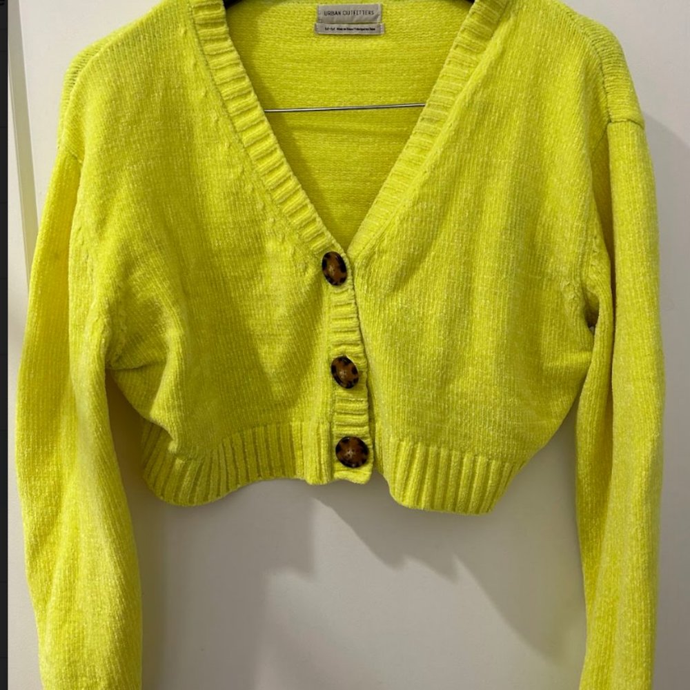 Urban Outfitters UO Kai Cropped Neon Cardigan M
